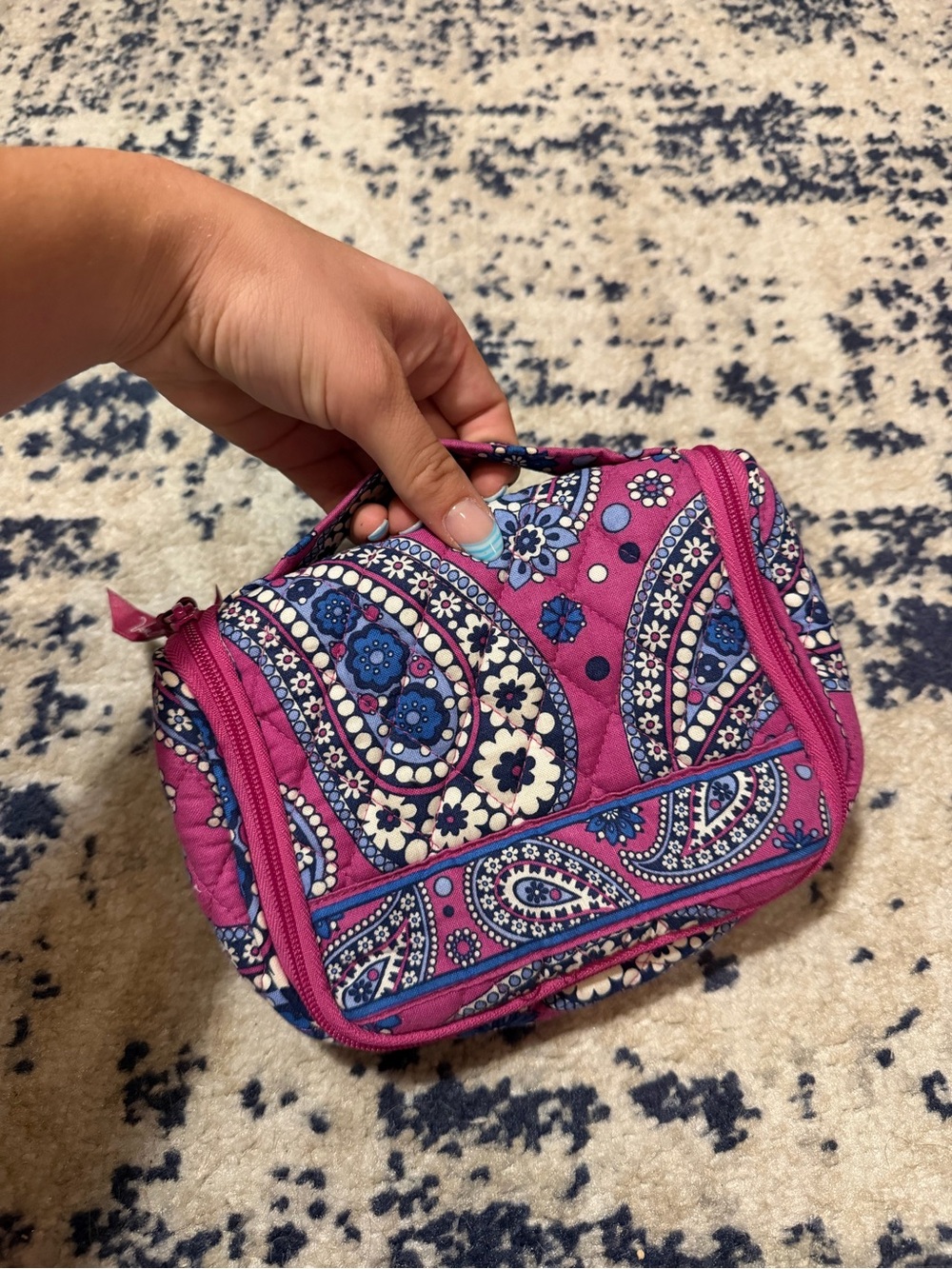 Vera Bradley Quilted Paisley Cosmetic Bag - Pink